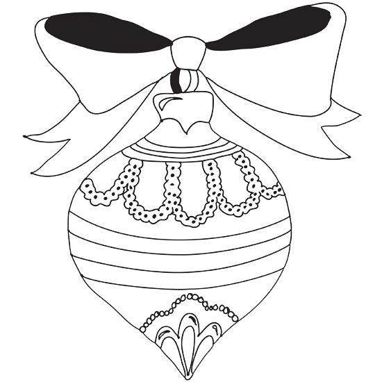 Kolorowanka bombka choinkowa z dużą kokardką